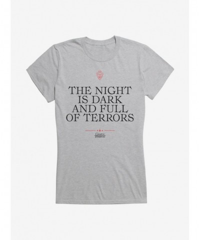 Limited-time Offer Game Of Thrones Quote Night Is Dark Full Of Terrors Girls T-Shirt $9.16 T-Shirts