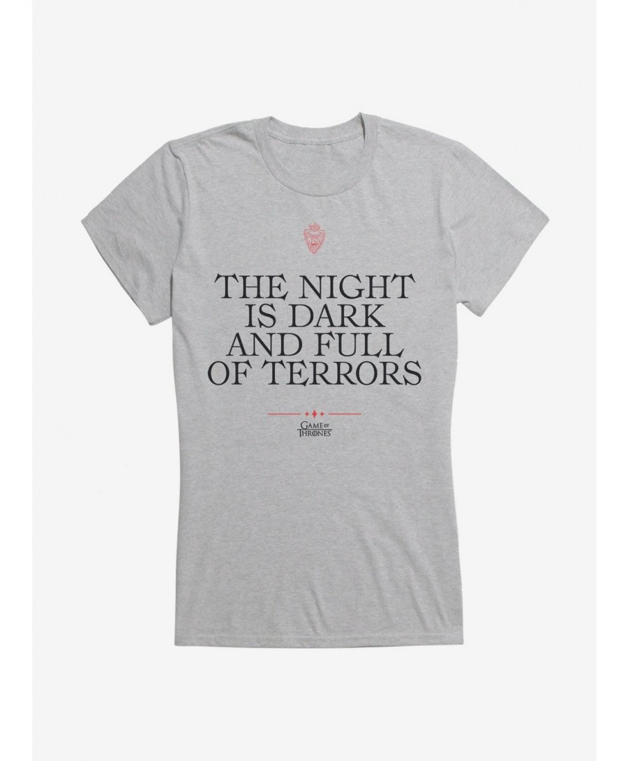 Limited-time Offer Game Of Thrones Quote Night Is Dark Full Of Terrors Girls T-Shirt $9.16 T-Shirts