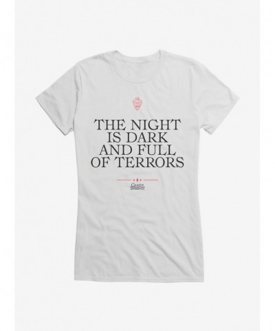 Limited-time Offer Game Of Thrones Quote Night Is Dark Full Of Terrors Girls T-Shirt $9.16 T-Shirts