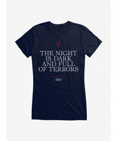 Limited-time Offer Game Of Thrones Quote Night Is Dark Full Of Terrors Girls T-Shirt $9.16 T-Shirts