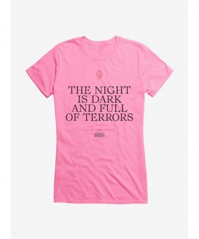 Limited-time Offer Game Of Thrones Quote Night Is Dark Full Of Terrors Girls T-Shirt $9.16 T-Shirts