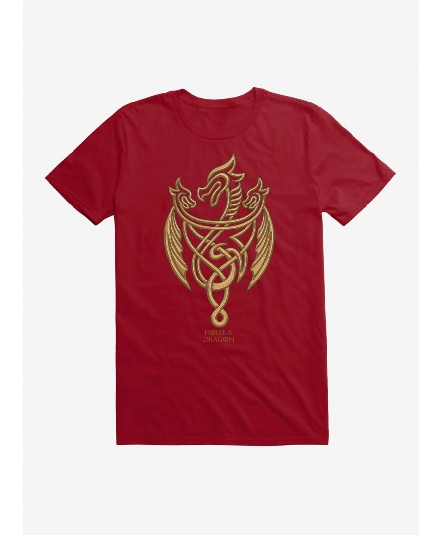 Huge Discount House of the Dragon Gold Three-Headed Dragon T-Shirt $8.80 T-Shirts