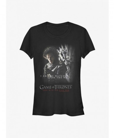 Flash Deal Game Of Thrones Jon Snow Watcher On The Wall Girls T-Shirt $6.18 T-Shirts