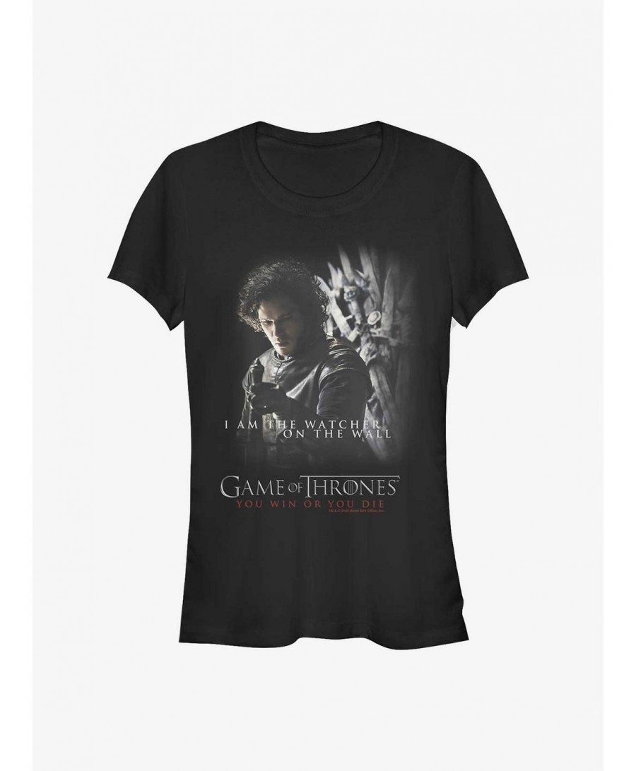 Flash Deal Game Of Thrones Jon Snow Watcher On The Wall Girls T-Shirt $6.18 T-Shirts