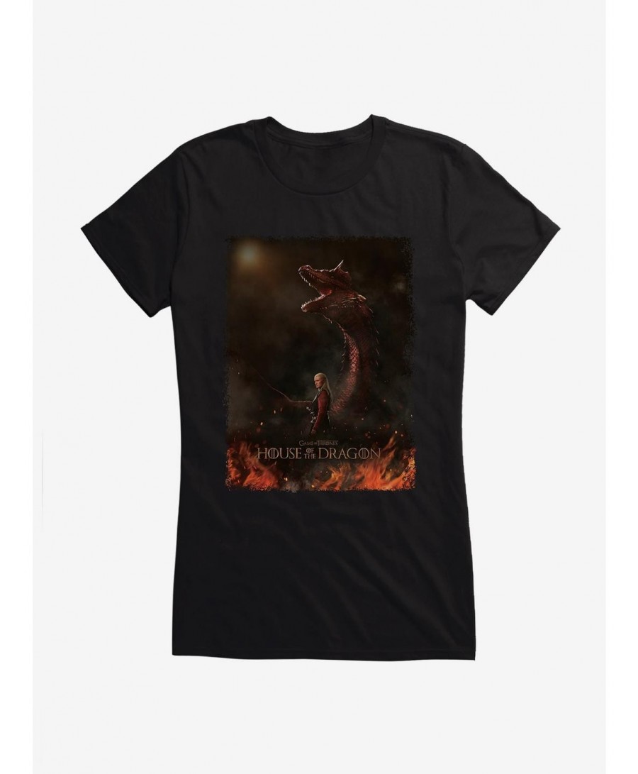 Value for Money House Of The Dragon Daemon Targaryen Dragonrider Girls T-Shirt $9.56 T-Shirts