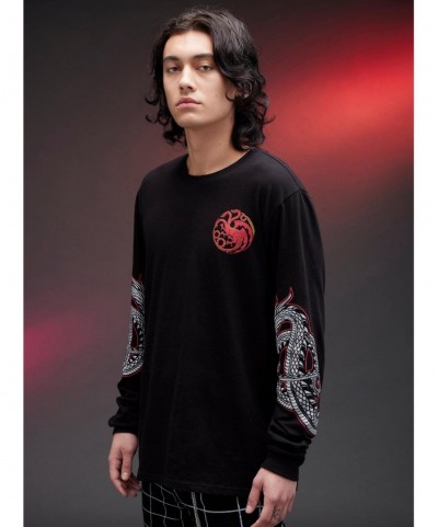 Festival Price House Of The Dragon Targaryen Sigil Long-Sleeve T-Shirt $10.63 T-Shirts