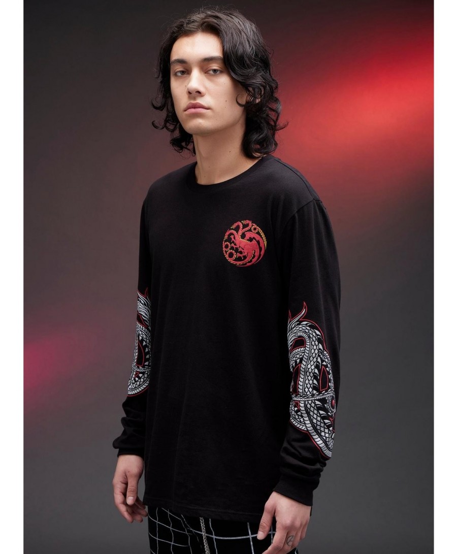 Festival Price House Of The Dragon Targaryen Sigil Long-Sleeve T-Shirt $10.63 T-Shirts