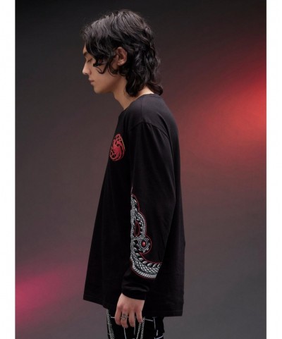 Festival Price House Of The Dragon Targaryen Sigil Long-Sleeve T-Shirt $10.63 T-Shirts